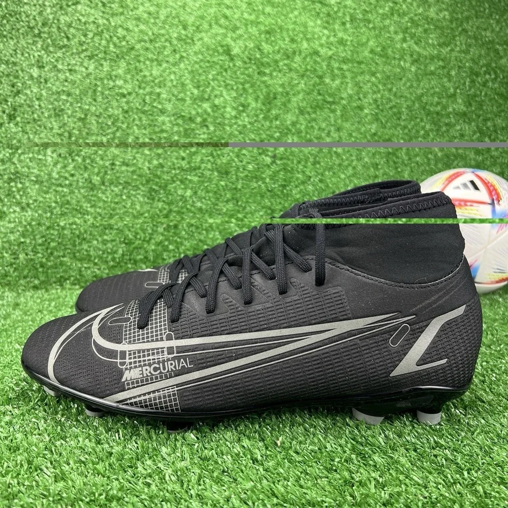 Nike Superfly 8 Club FG/MG Men's 9 Soccer Cleats CV0852 004 Black Iron Grey Boot